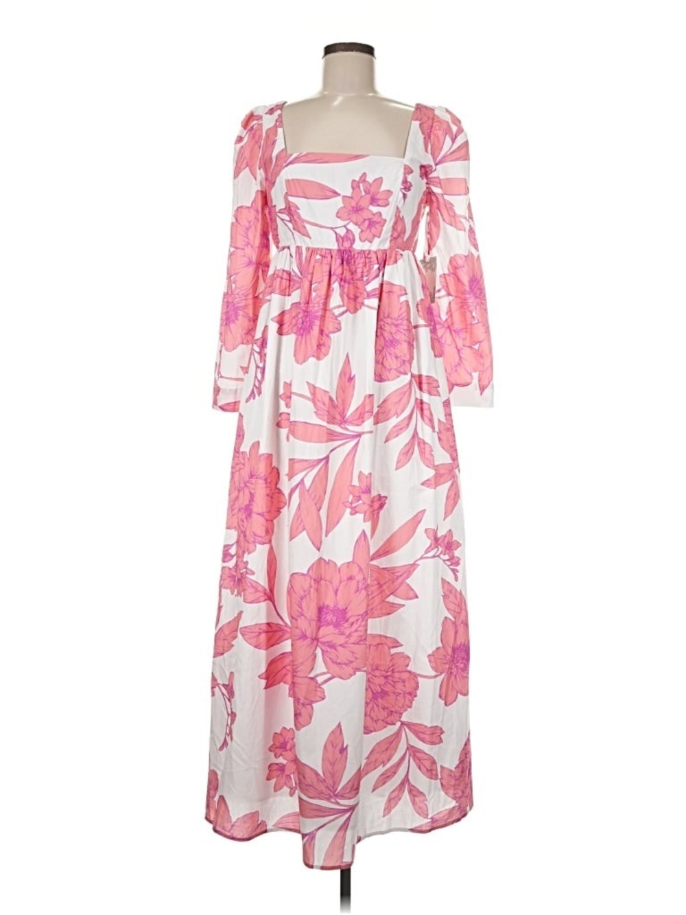 HYACINTH HOUSE Coral Peony Print Carina Maxi Dress SIZE M - Picture 4 of 7
